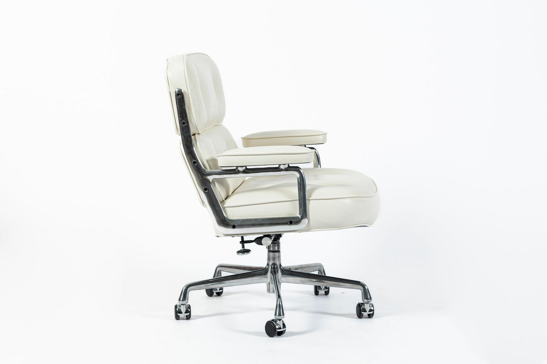 Herman Miller Eames Time Life Lobby White Leather Office Chair 2021