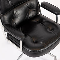 Eames for Herman Miller Time Life Black Leather Office Chairs, 1980s - Set of 4