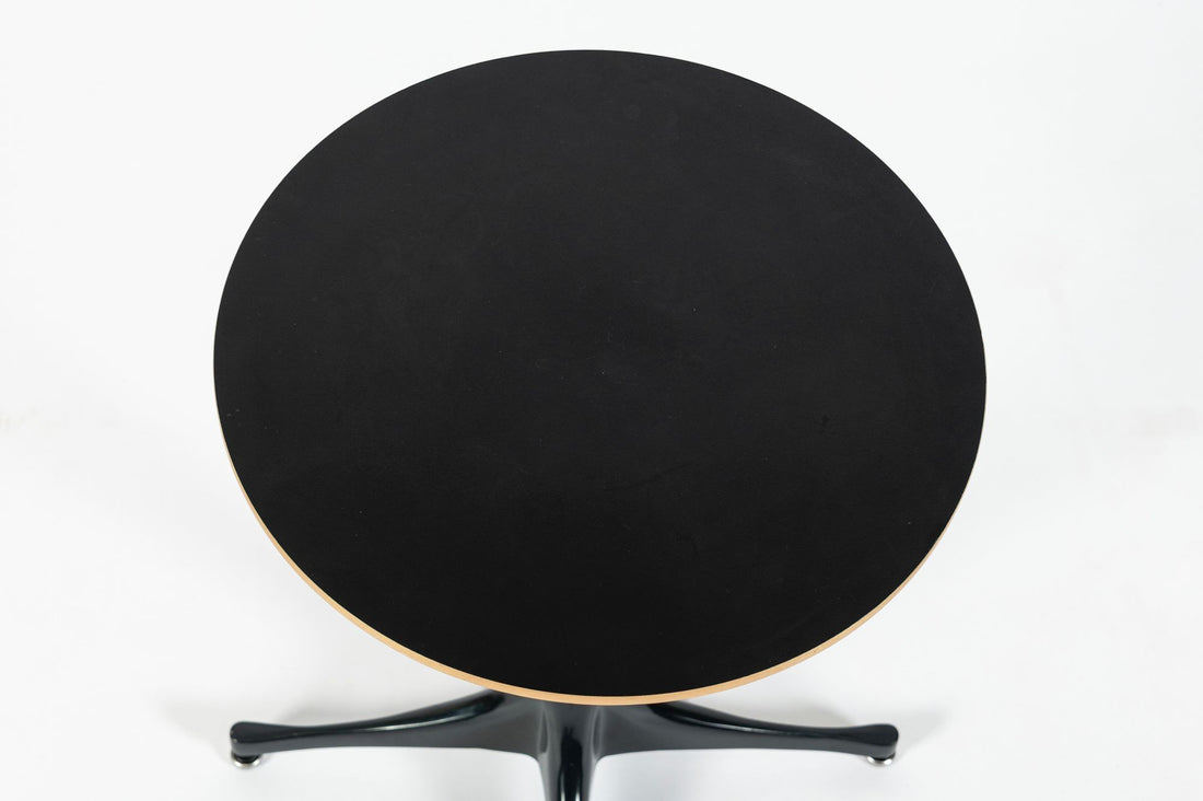 Mid Century George Nelson Pedestal Side Table for Herman Miller Black Laminate