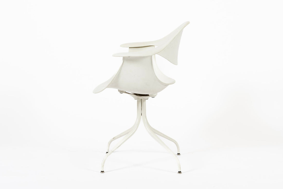 Mid Century White Swag Chair by George Nelson for Herman Miller