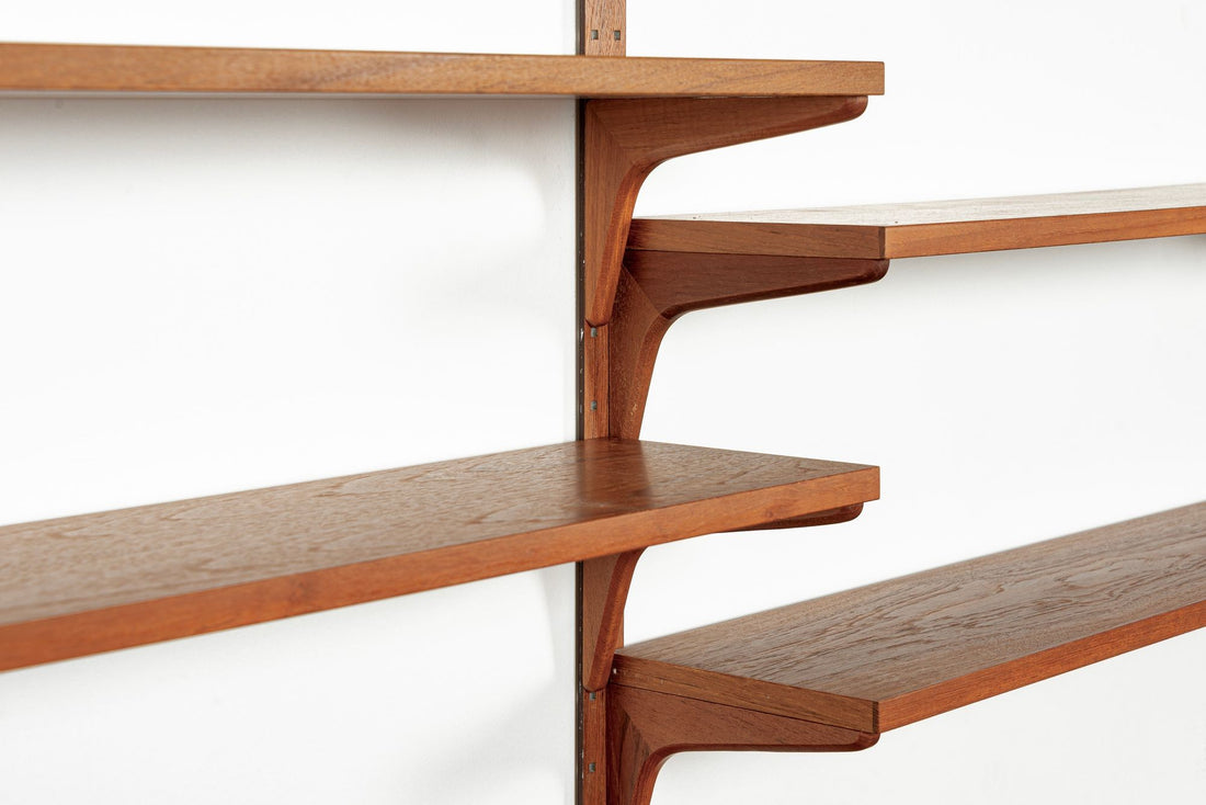 Mid Century Danish HG Teak Wood Modular Wall Unit Shelving & Bookcase