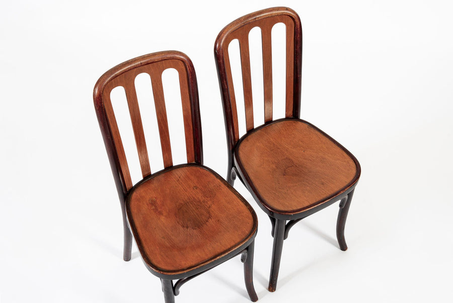 Antique Bentwood Bistro Cafe Chairs by Josef Hoffman for Thonet