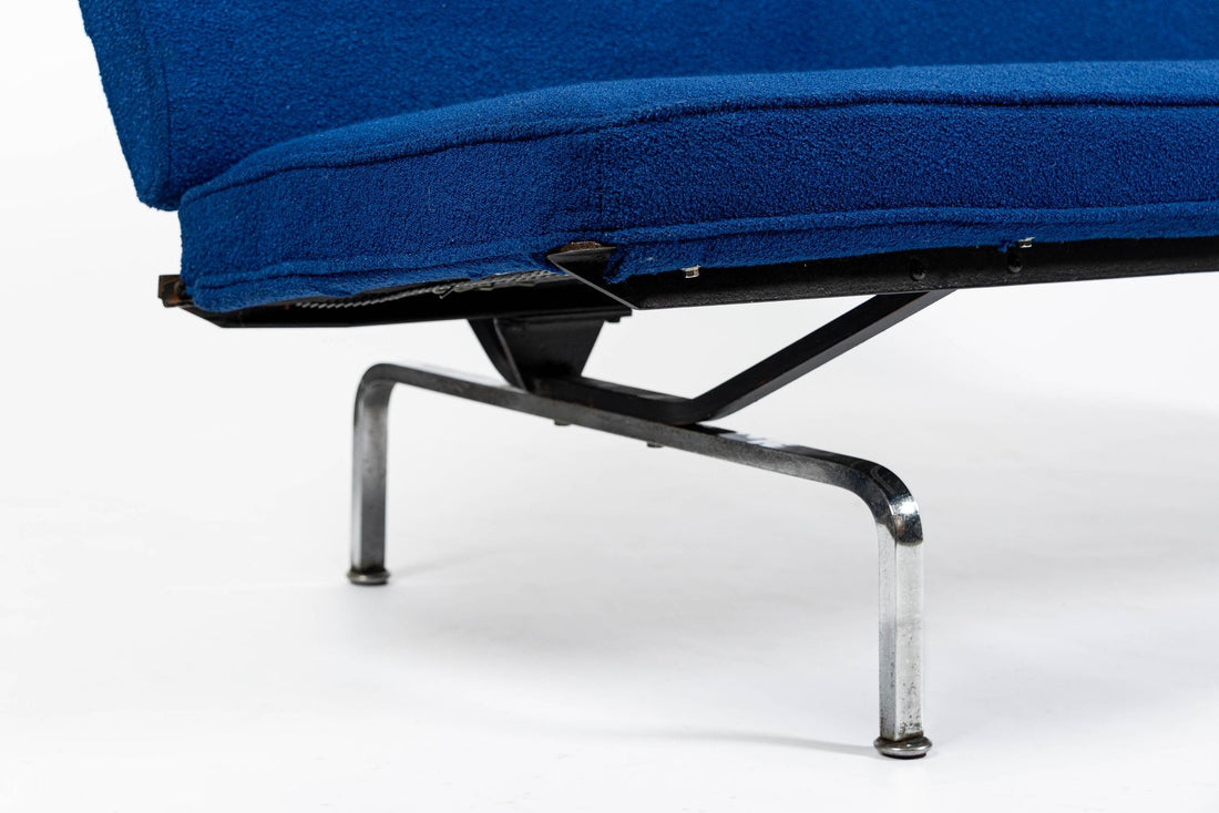Mid Century Blue Sofa Compact by Eames for Herman Miller 1970s