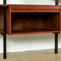 Early Production George Nelson OMNI Three-Bay Modular Walnut Wall Unit by Structural Products, Circa 1961