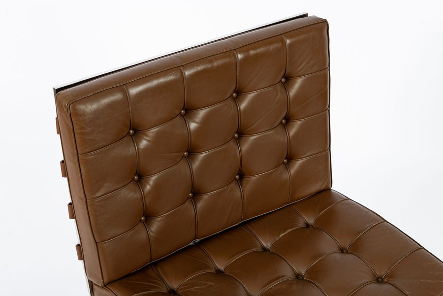 Pair Vintage Brown Tugendhat Lounge Chairs by Mies van der Rohe for Knoll 1960s