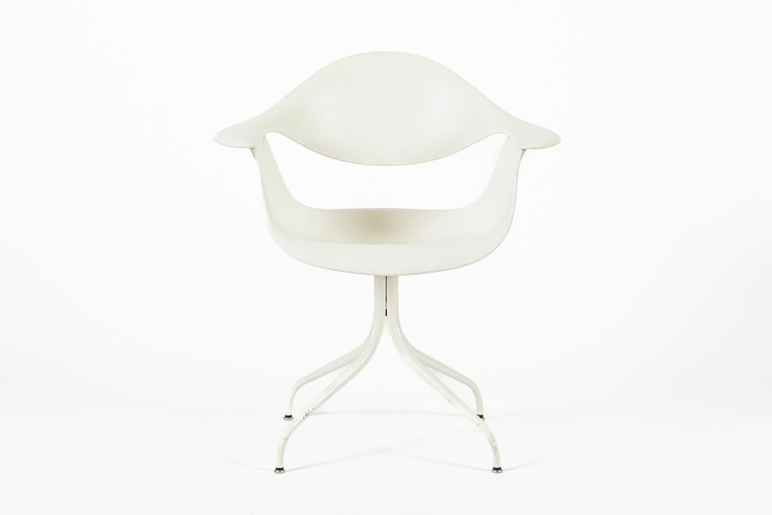 Mid Century White Swag Chairs by George Nelson for Herman Miller
