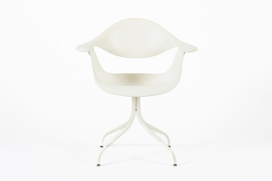Mid Century White Swag Chairs by George Nelson for Herman Miller