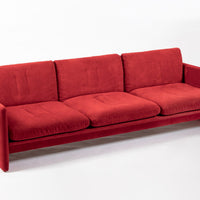 Vintage Italian Modern Red Simone Sofa by Simon International, Italy, Circa 1972