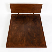 Vintage Mid-Century Walnut Wood Platform Bed by Richard Artschwager (attr.) 1950s