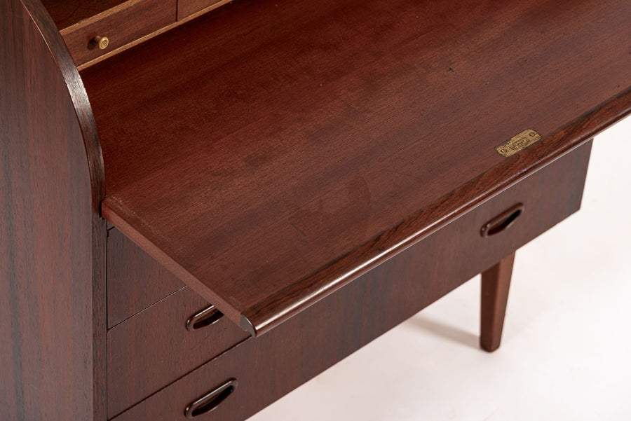 Vintage Mid Century Swedish Rosewood Rolltop Secretary Desk
