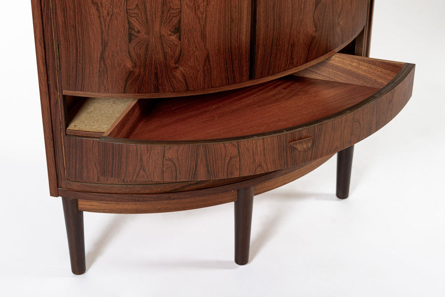Mid Century Danish Modern Rosewood Corner Cabinet 1960s