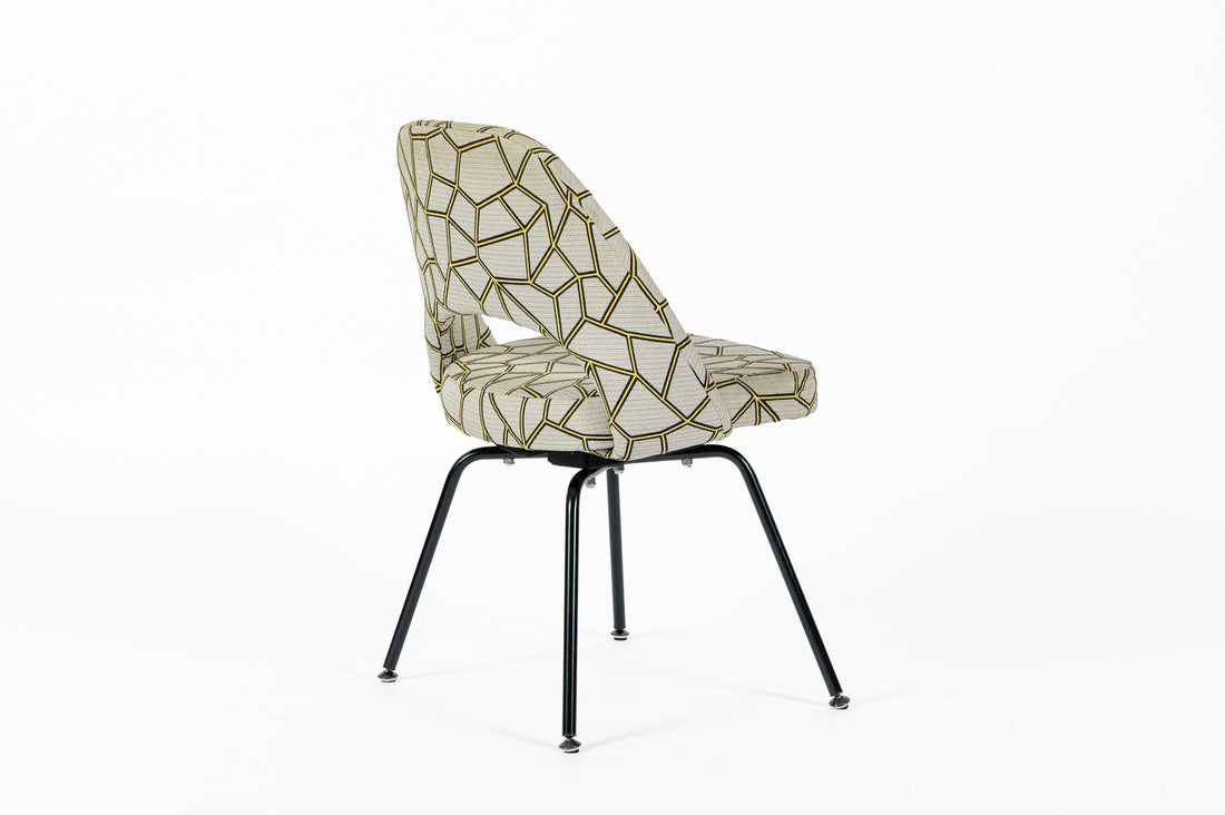 Eero Saarinen Executive Side Chair for Knoll Mid Century Modern Black Metal