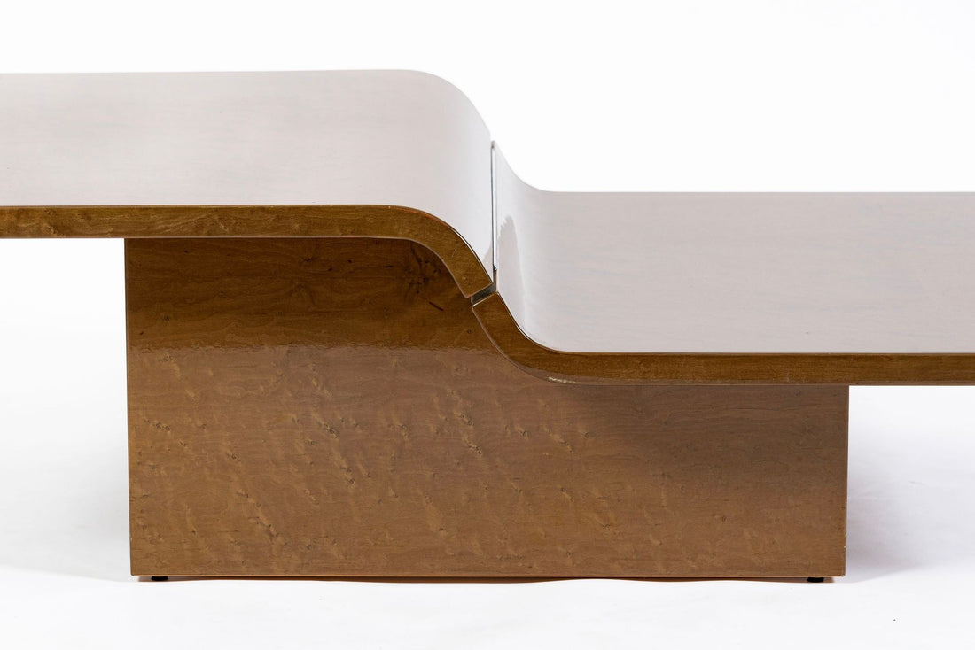 Vintage Postmodern Sculptural Lacquered Wood Coffee Table, 1970s