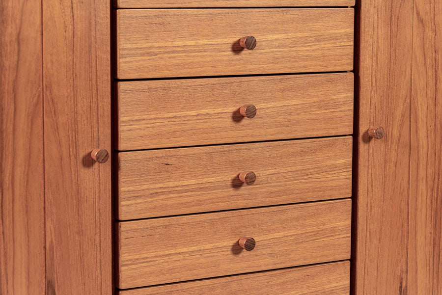 Mid Century Danish Teak Wood Credenza Sideboard Cabinet