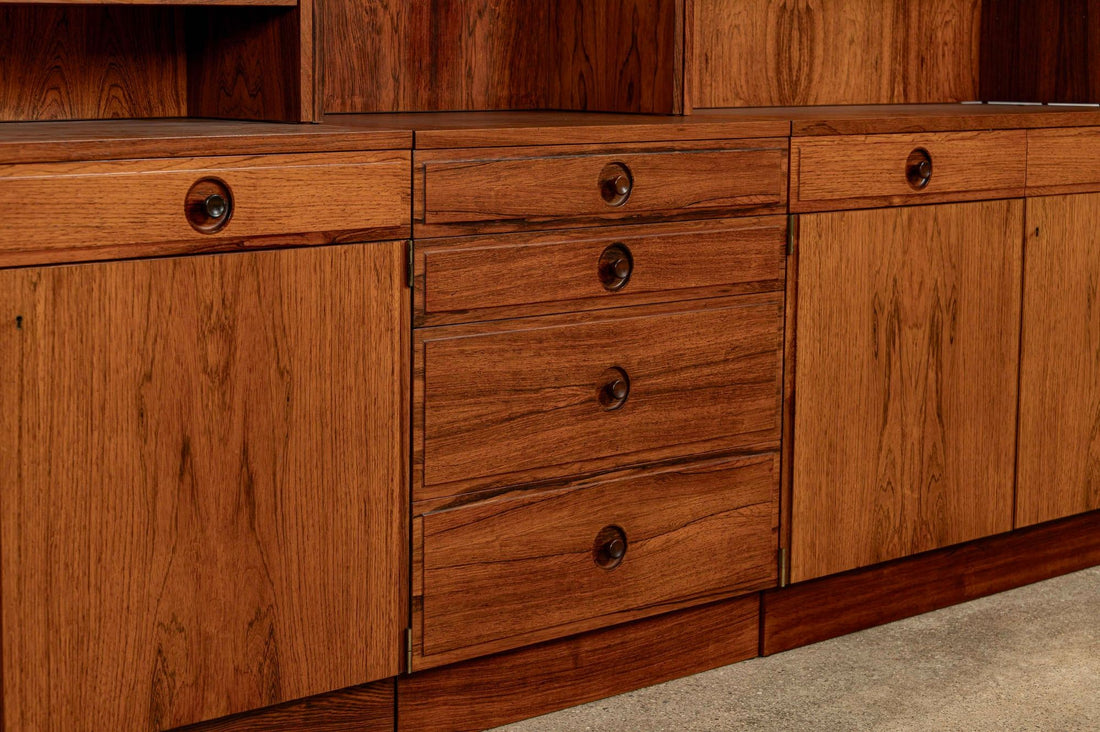 Mid-Century Modern Swedish Rosewood Wall Unit Bookcase by Bertil Fridhagen for Bodafors, 1960s
