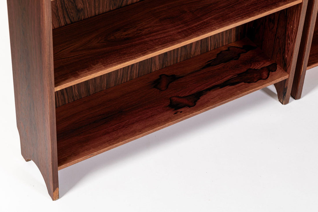 Pair of Mid Century Scandinavian Modern Tall Rosewood Bookcases