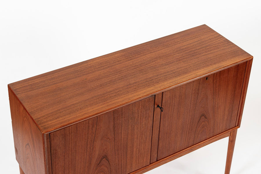 Mid Century Teak Bar Cabinet with Lazy Susan by Fredrik Kayser (attr.)