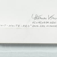 Contemporary Geometric Abstract Art Wall Reliefs by Thomas Vinson White–White–Red, 2004