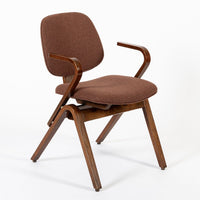 Mid Century Brown Plywood Arm Chairs by Joe Atkinson for Thonet