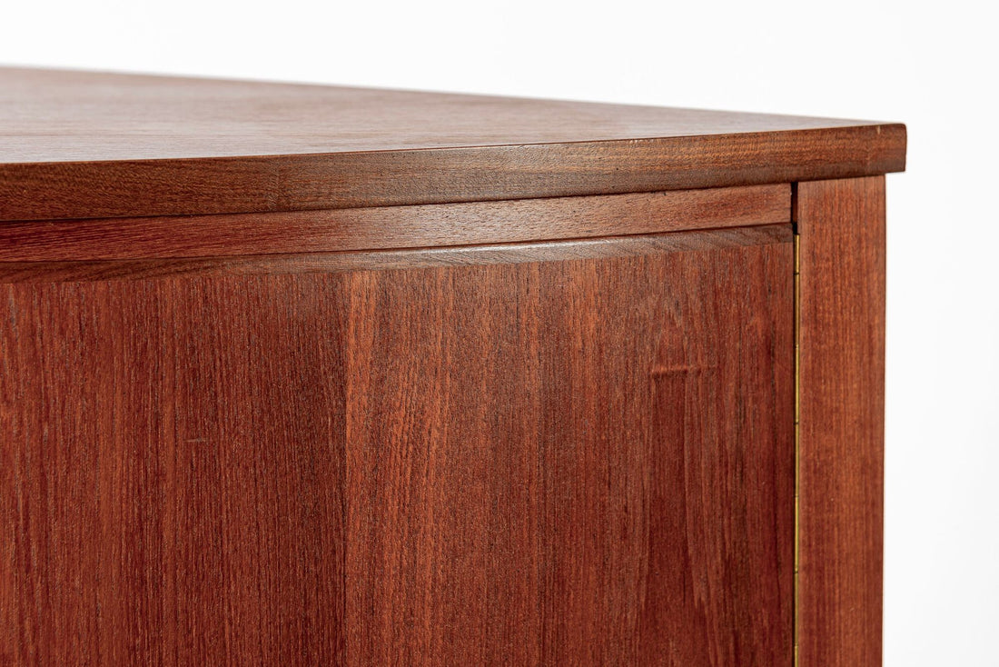 Mid Century Danish Modern Teak Wood Corner Cabinet 1960s