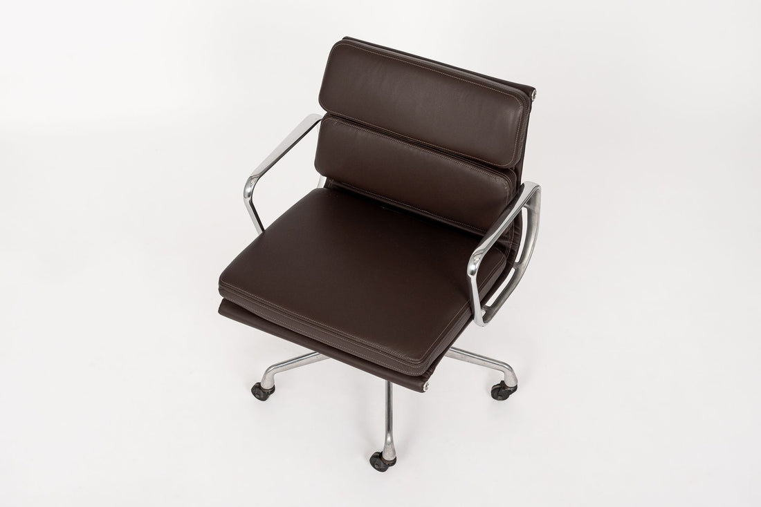 Herman Miller Eames Dark Brown Leather Desk Chair Soft Pad