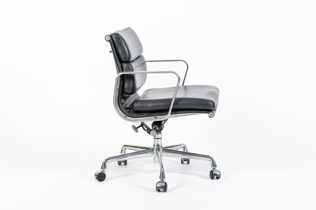 Eames for Herman Miller Soft Pad Black Leather Desk Chair 2000s