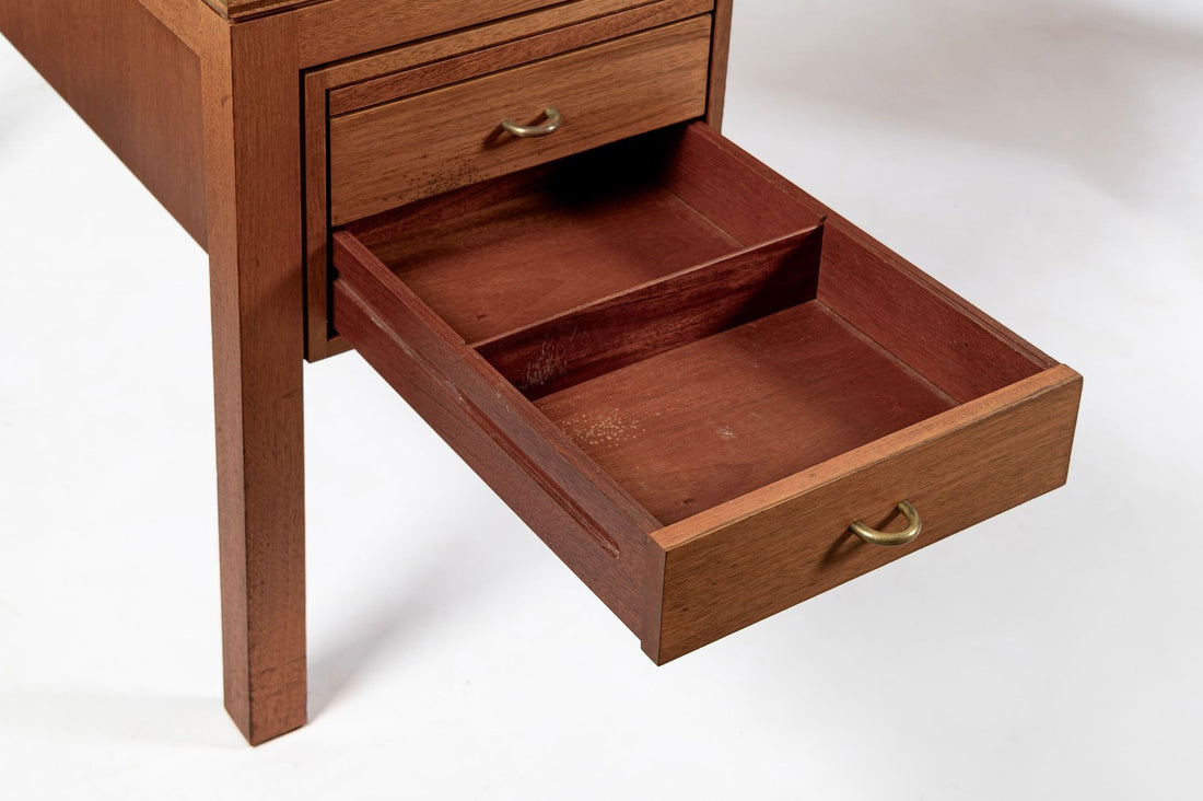 Danish Mahogany Executive Desk by Søborg Møbler, Mid Century Modern Desk, 2 Matching Avail