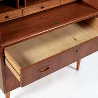 Scandinavian Teak Wood Rolltop Secretary Desk by Egon Ostergaard, Made in Sweden