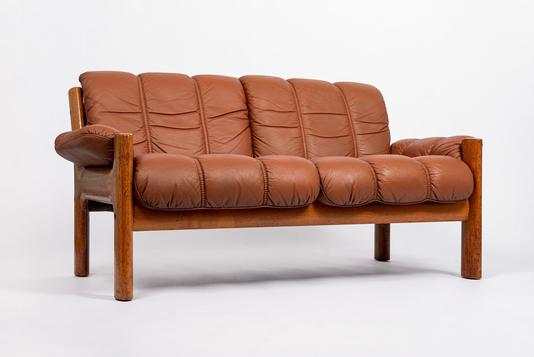 Mid Century Norwegian Brown Leather Sofa by Ekornes, 1970s