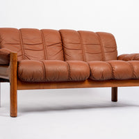 Mid Century Norwegian Brown Leather Sofa by Ekornes, 1970s