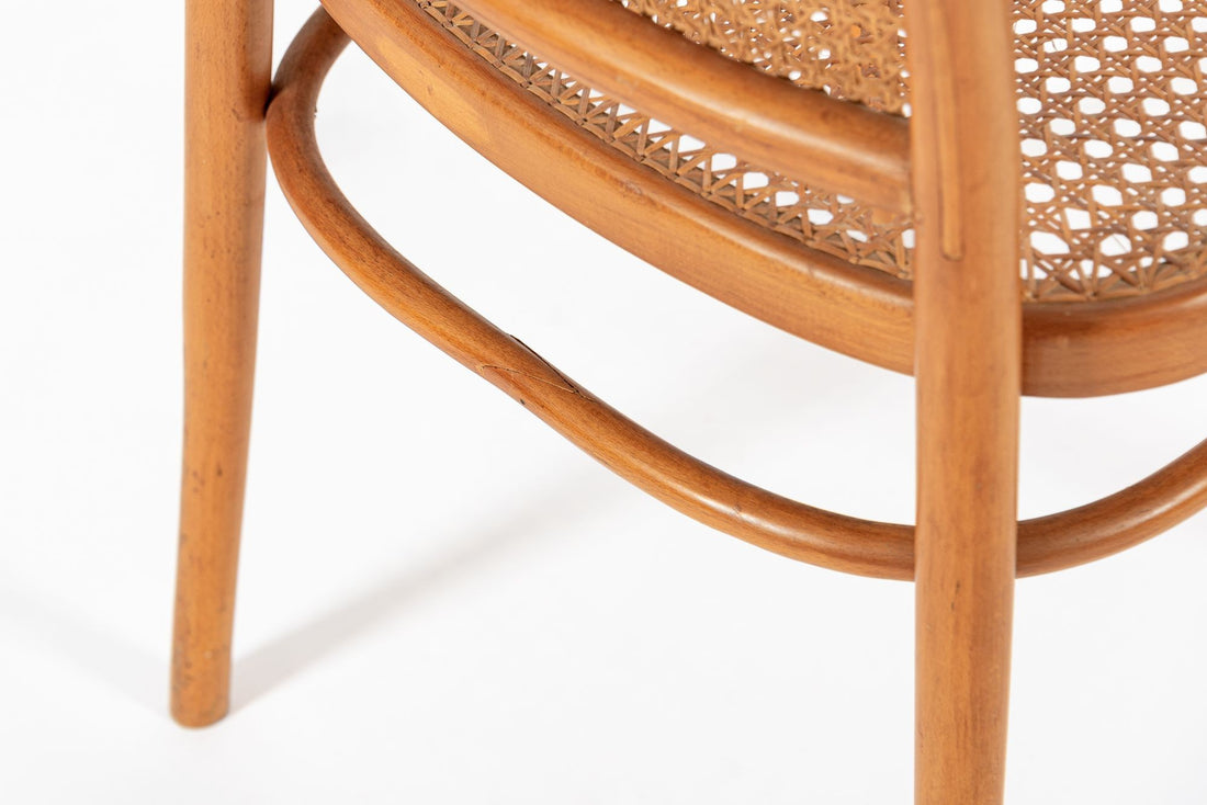 Vintage Bent Wood & Wicker Cafe Chairs by Josef Hoffman for Ligna