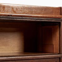 Antique American Three Shelf Barrister Bookcase Cabinet in Tiger Oak