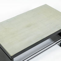 Art Deco Coffee Table in Black Lacquer and Metal Leaf, circa 1935
