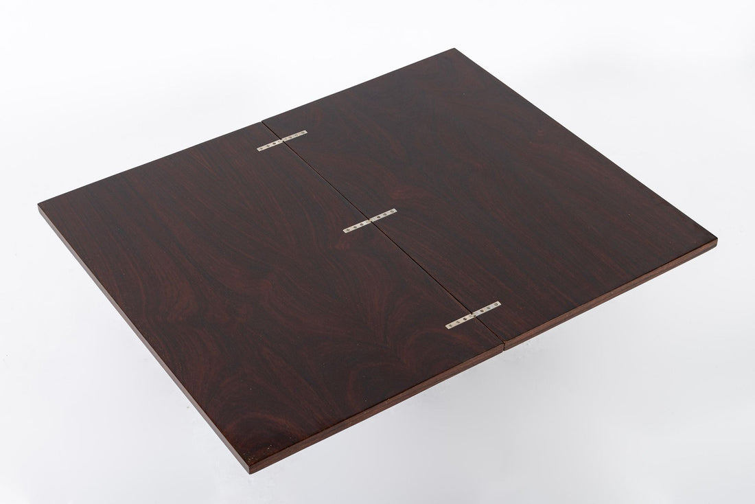 Antique French Art Deco Folding Wood Coffee Table by Francisque Chaleyssin (Attr) 1930s