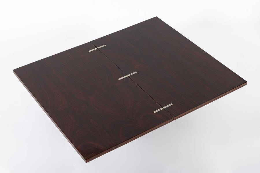 Antique French Art Deco Folding Wood Coffee Table by Francisque Chaleyssin (Attr) 1930s