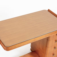 Antique French Art Deco Dominique Lemonwood Desk 1930s