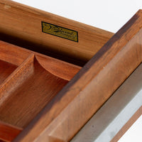 Antique Art Deco Wood Vanity Mirror & Stool by Donald Deskey for Widdicomb 1930s