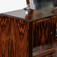 Antique French Art Deco Macassar Ebony Vanity Cabinet by Georges Champion (attr)