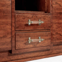 Antique Art Deco Tall Mahogany Wood Storage or Bar Cabinet 1940s