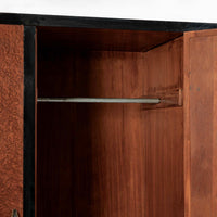 Antique Art Deco Maple Wood Mirrored Armoire Cabinet 1930s