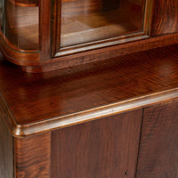 Art Deco Figured Walnut Sideboard Buffet or Bar Cabinet with Vitrine, circa 1930