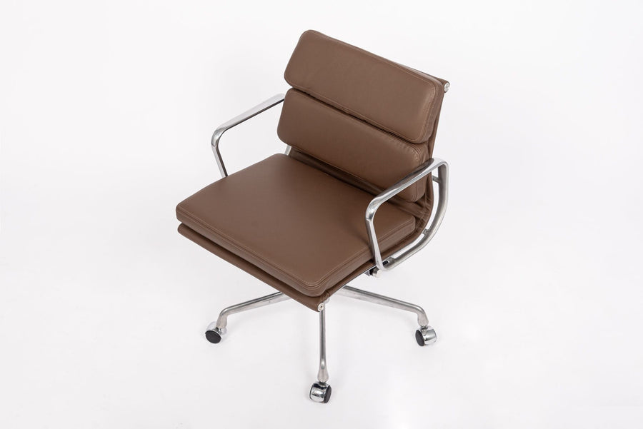 Eames for Herman Miller Brown Leather Office Chair Soft Pad 2000s