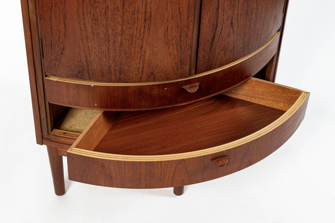 Mid-Century Danish Modern Teak Corner Bar or Storage Cabinet 1960s Selling AS-IS