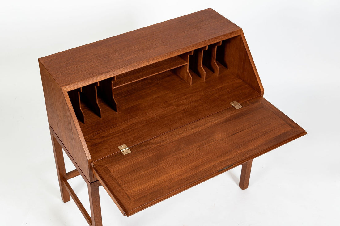 Danish Mid-Century Modern Teak Dropdown Secretary Desk, 1960s