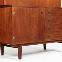 Mid-Century Danish Teak Secretary Desk Bookcase by Peter Løvig Nielsen, 1960s
