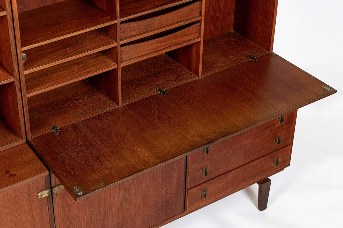 Mid-Century Danish Teak Wall Unit Bookcase by Peter Løvig Nielsen, Pair, 1960s