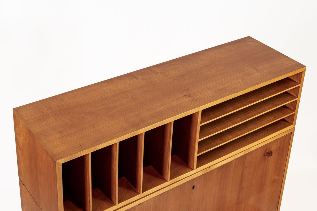 Exceptional Mid Century Danish Drop-Front Secretary Desk & Wall Shelf by Ditzel