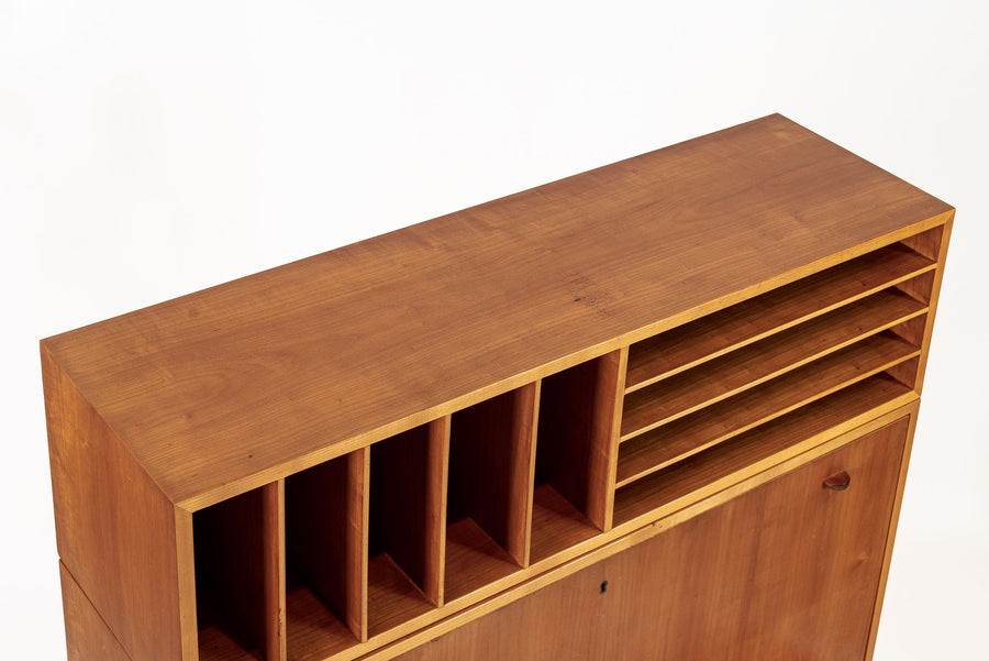 Exceptional Mid Century Danish Drop-Front Secretary Desk & Wall Shelf by Ditzel