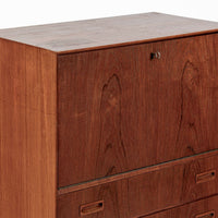Mid-Century Danish Modern Teak Secretary Desk or Bar Cabinet Made in Denmark 1960s