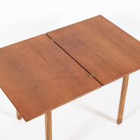 Mid-Century Danish Small Wood Extendable Dining or Game Table by SKM